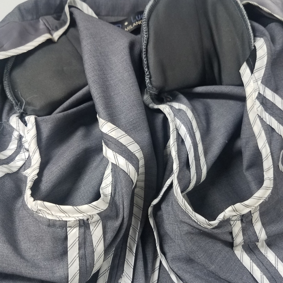 P.Luca Milano Gray Studded Suit Blazer Jacket - Picture 7 of 13